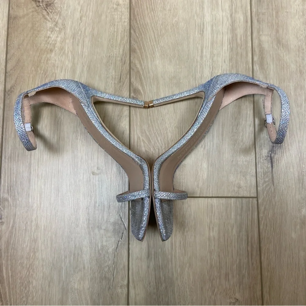 Stuart Weitzman Nudistcurve 100 Sandal in Crystal Size 7